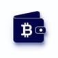 crypto wallet icon in navy blue color with pure white background