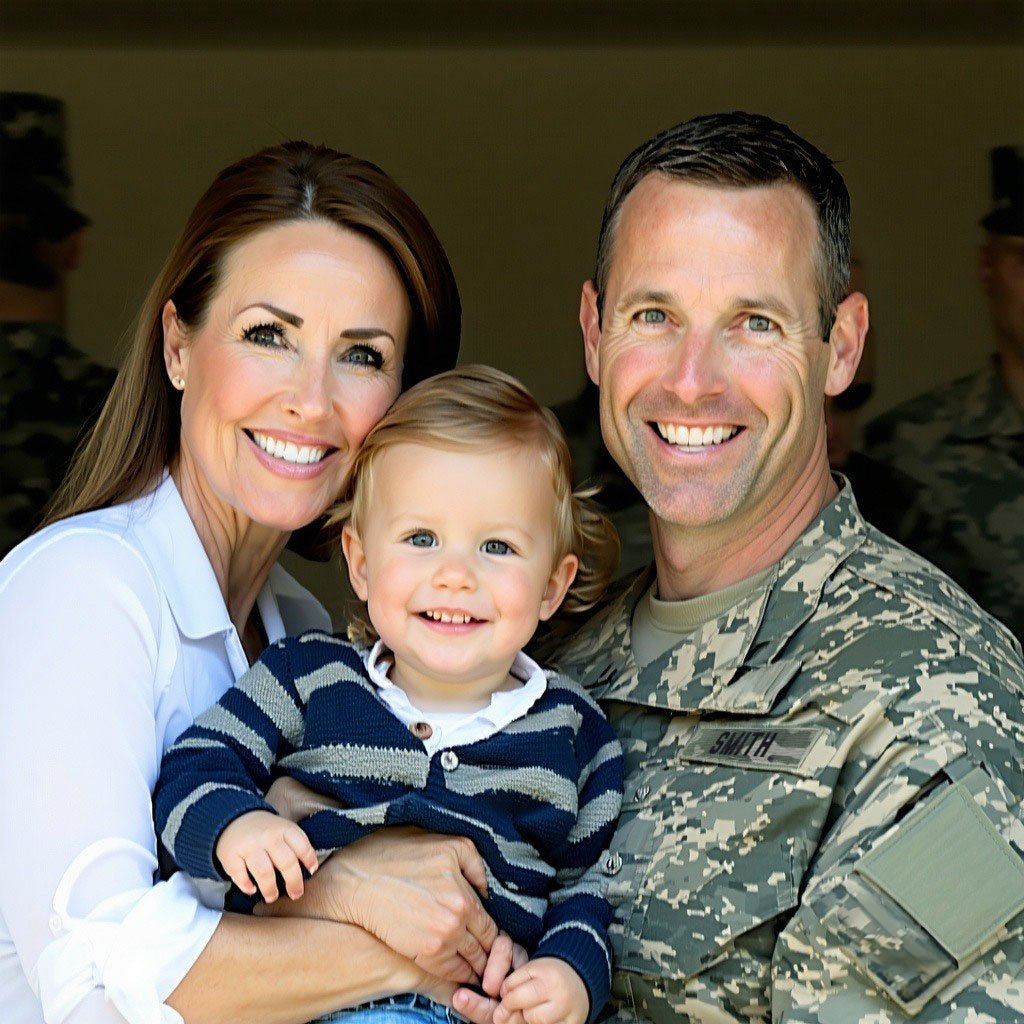 create a military family smiling copy create a military family smiling copy