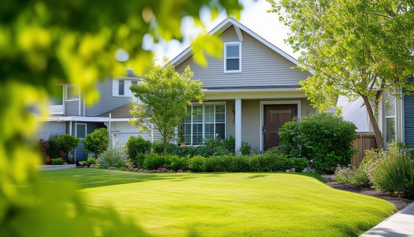 suburb home background image with left side of the picture blurred